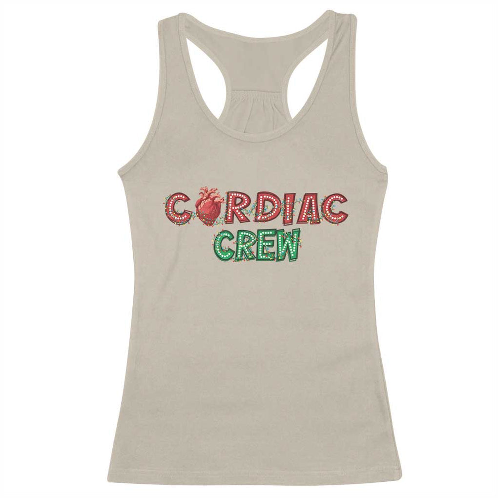 Christmas Cardiac Nurse Racerback Tank Top Cardiac Crew Anatomical Xmas Heart Anatomy Nurse Gift TS10 Sand Print Your Wear