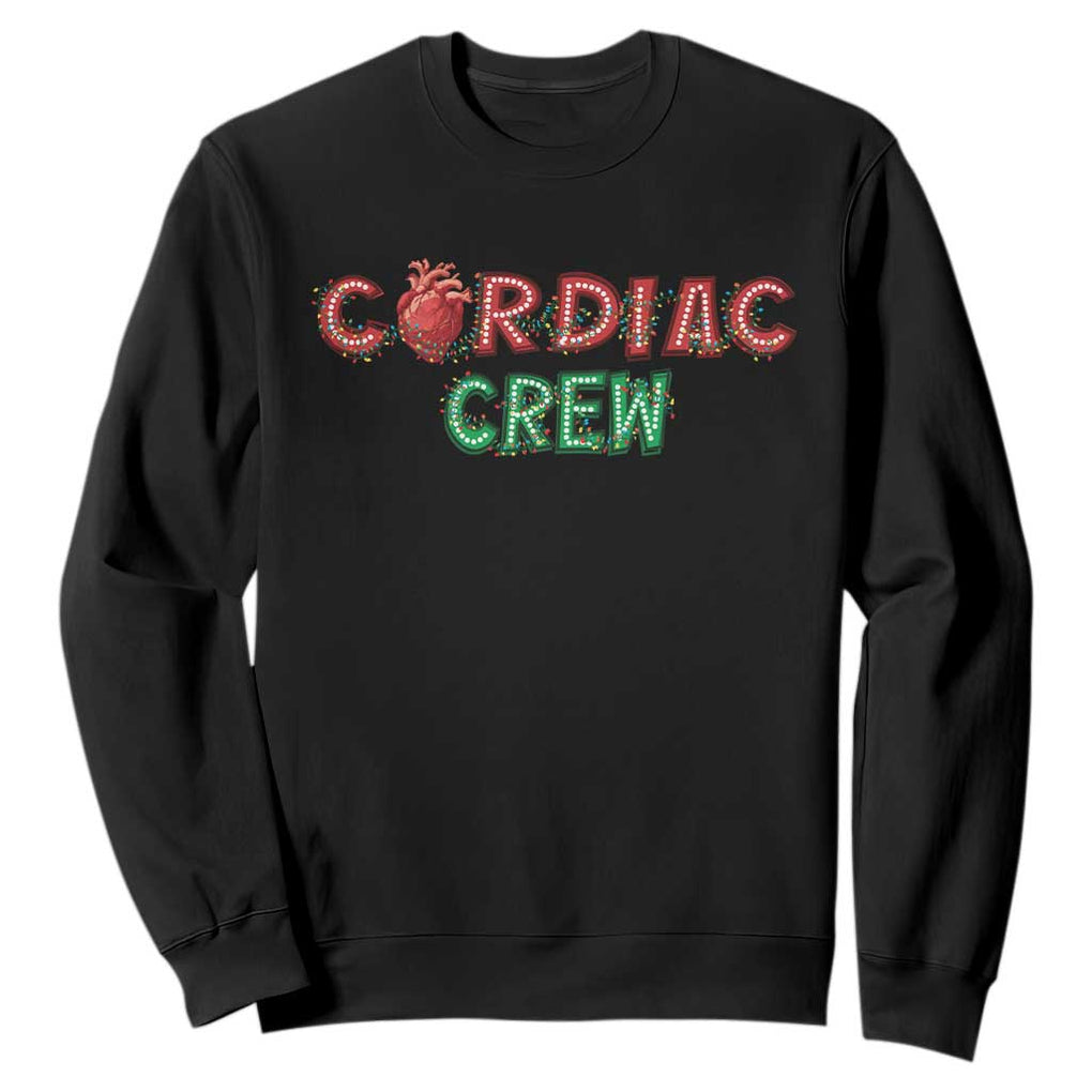 Christmas Cardiac Nurse Sweatshirt Cardiac Crew Anatomical Xmas Heart Anatomy Nurse Gift TS10 Black Print Your Wear
