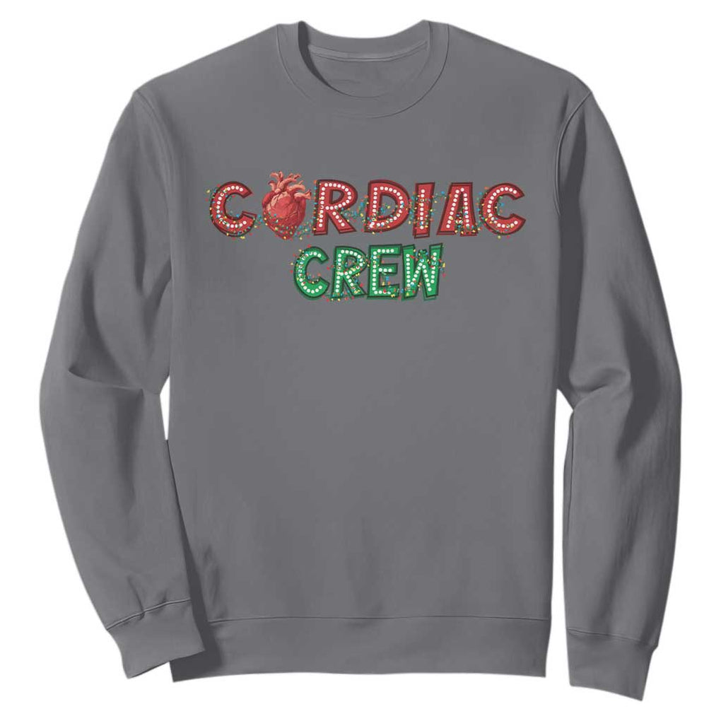Christmas Cardiac Nurse Sweatshirt Cardiac Crew Anatomical Xmas Heart Anatomy Nurse Gift TS10 Charcoal Print Your Wear