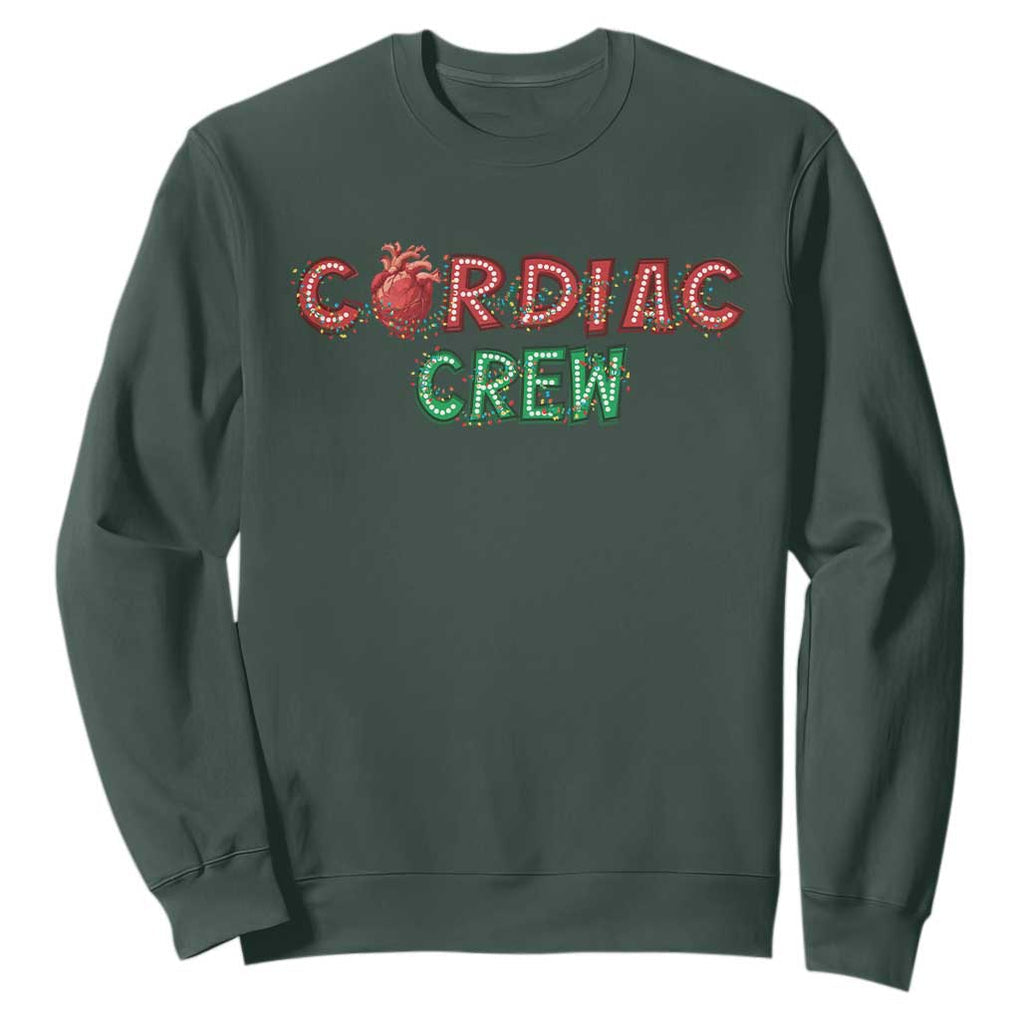 Christmas Cardiac Nurse Sweatshirt Cardiac Crew Anatomical Xmas Heart Anatomy Nurse Gift TS10 Dark Forest Green Print Your Wear