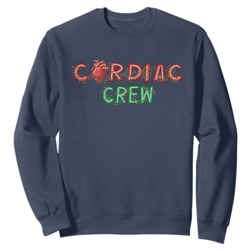 Christmas Cardiac Nurse Sweatshirt Cardiac Crew Anatomical Xmas Heart Anatomy Nurse Gift TS10 Navy Print Your Wear