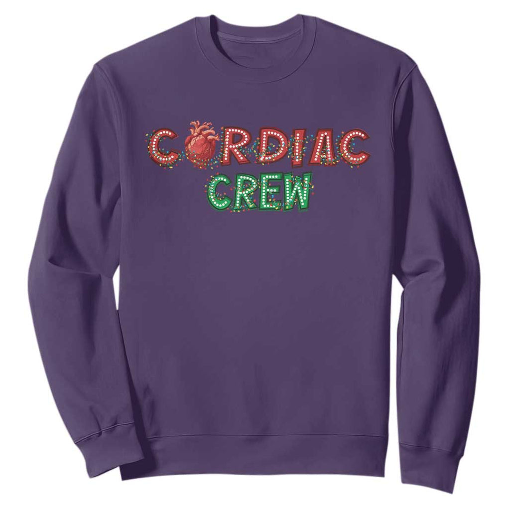 Christmas Cardiac Nurse Sweatshirt Cardiac Crew Anatomical Xmas Heart Anatomy Nurse Gift TS10 Purple Print Your Wear