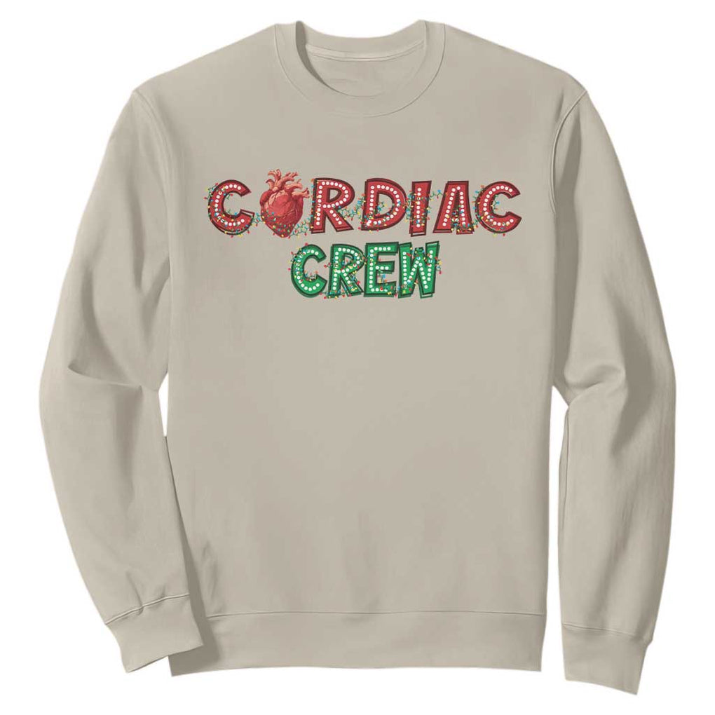 Christmas Cardiac Nurse Sweatshirt Cardiac Crew Anatomical Xmas Heart Anatomy Nurse Gift TS10 Sand Print Your Wear