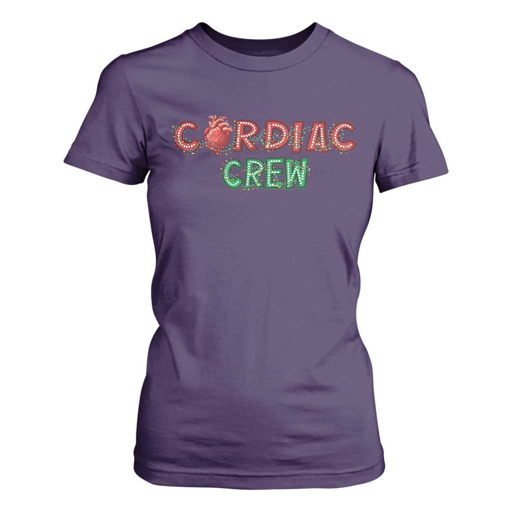 Christmas Cardiac Nurse T Shirt For Women Cardiac Crew Anatomical Xmas Heart Anatomy Nurse Gift TS10 Purple Print Your Wear