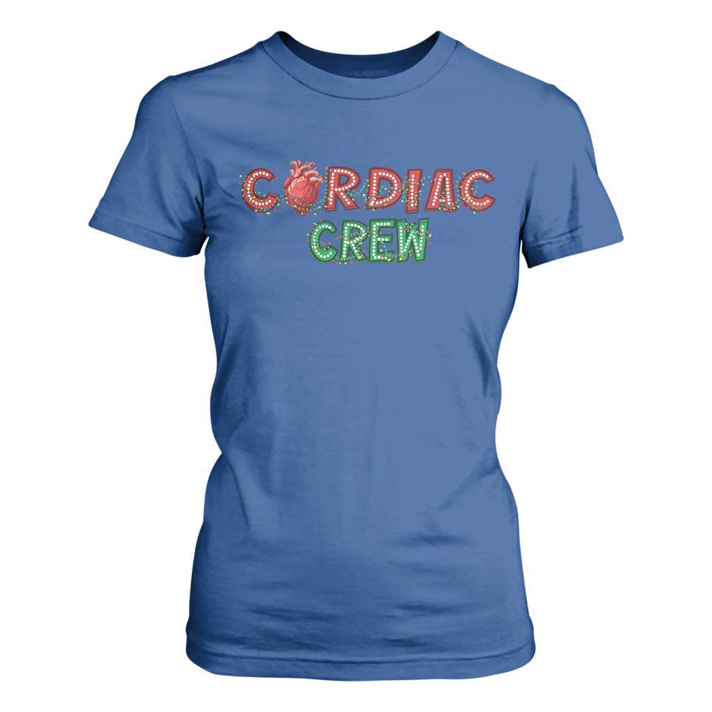 Christmas Cardiac Nurse T Shirt For Women Cardiac Crew Anatomical Xmas Heart Anatomy Nurse Gift TS10 Royal Blue Print Your Wear