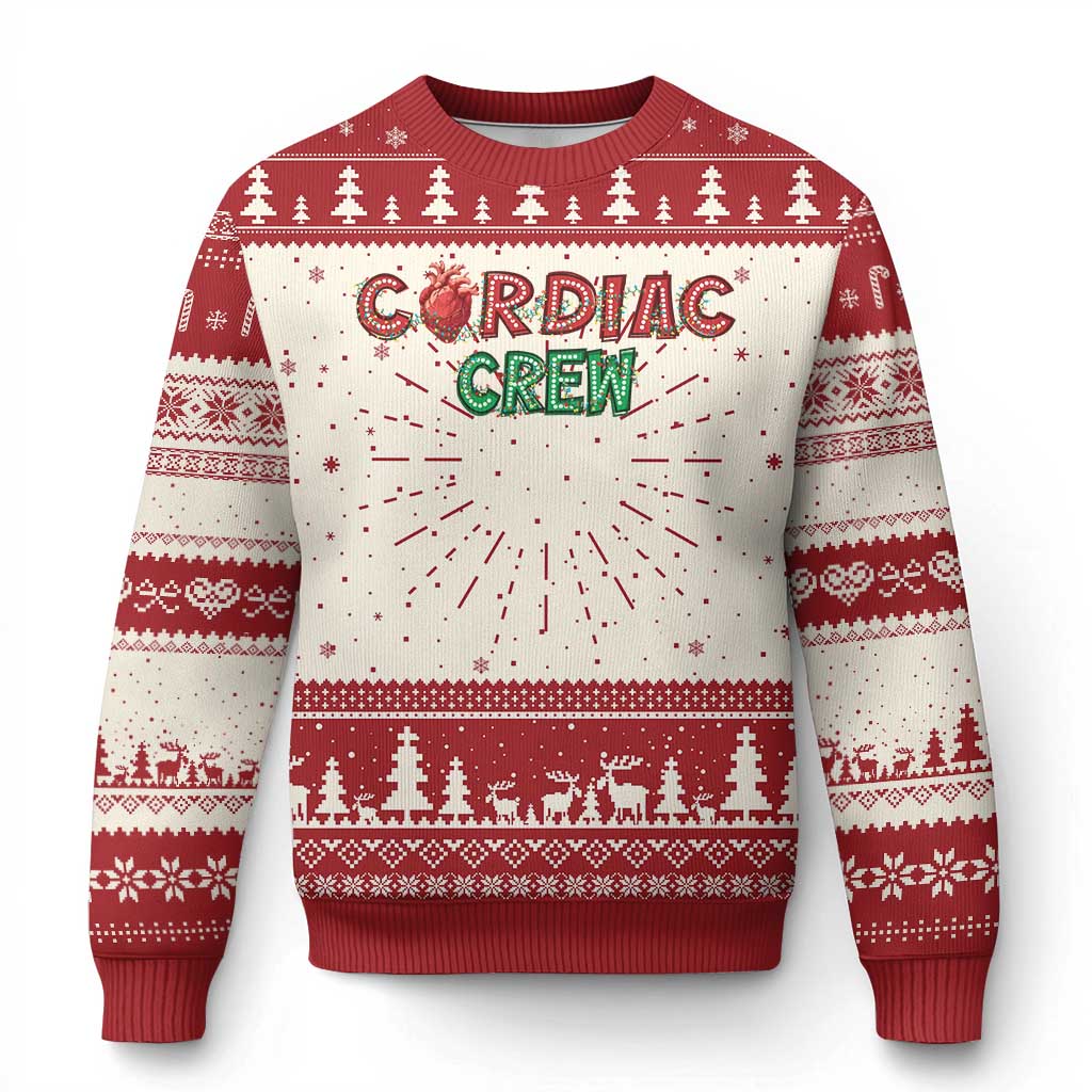 Xmas Cardiac Nurse Ugly Christmas Sweater Cardiac Crew Anatomical Xmas Heart Anatomy Nurse Gift TS10 Red Print Your Wear