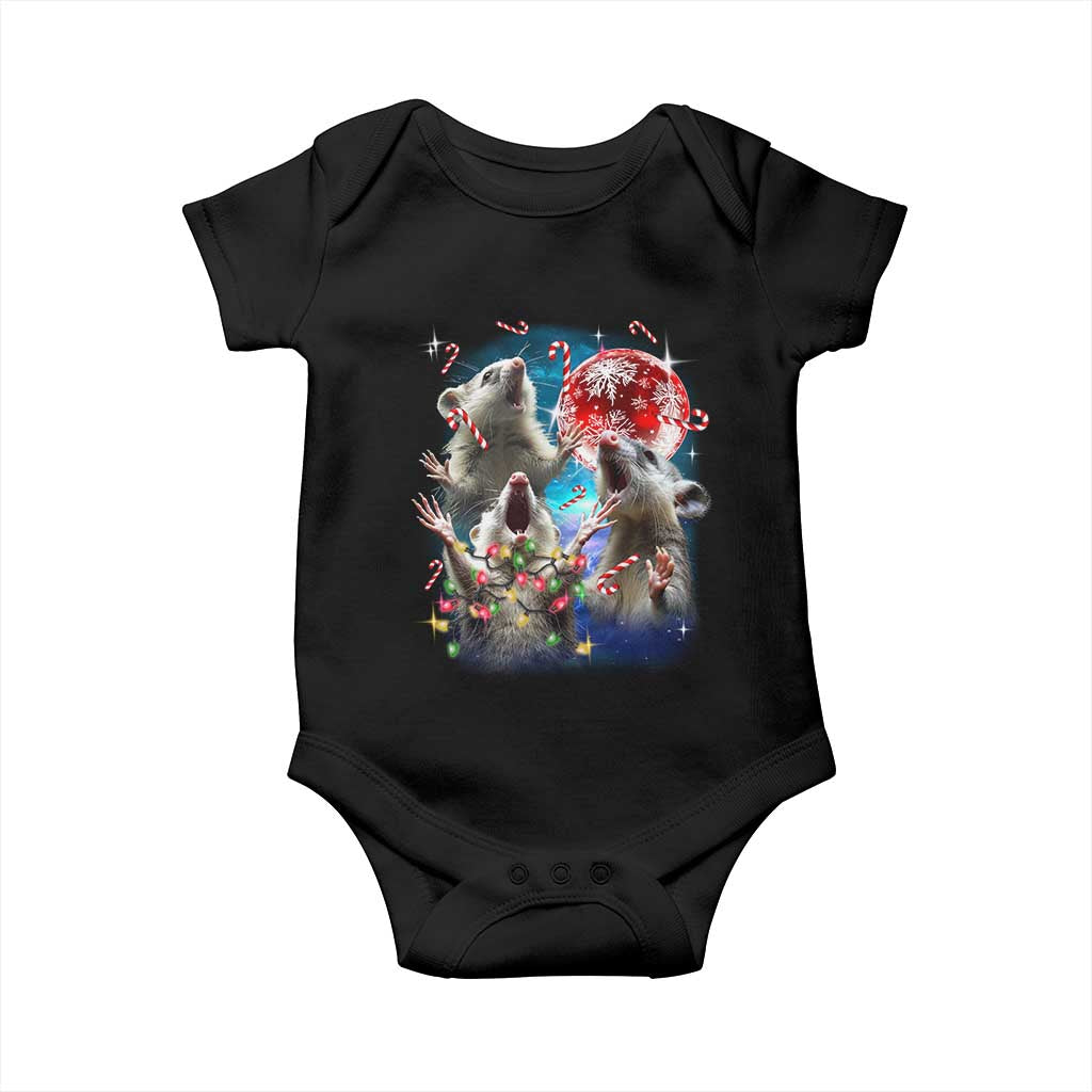 Possum Christmas Baby Onesie 3 Opossum Possum Funny Weird Cursed Meme TS10 Black Print Your Wear