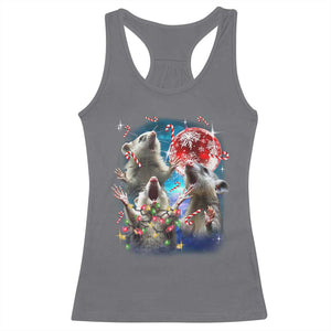 Possum Christmas Racerback Tank Top 3 Opossum Possum Funny Weird Cursed Meme TS10 Charcoal Print Your Wear