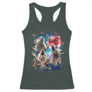 Possum Christmas Racerback Tank Top 3 Opossum Possum Funny Weird Cursed Meme TS10 Dark Forest Green Print Your Wear
