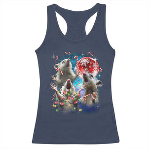 Possum Christmas Racerback Tank Top 3 Opossum Possum Funny Weird Cursed Meme TS10 Navy Print Your Wear