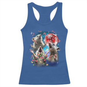Possum Christmas Racerback Tank Top 3 Opossum Possum Funny Weird Cursed Meme TS10 Royal Blue Print Your Wear