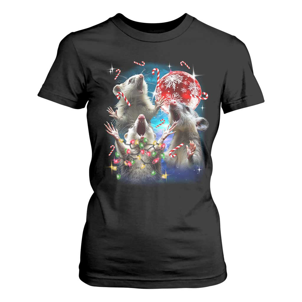 Possum Christmas T Shirt For Women 3 Opossum Possum Funny Weird Cursed Meme TS10 Black Print Your Wear