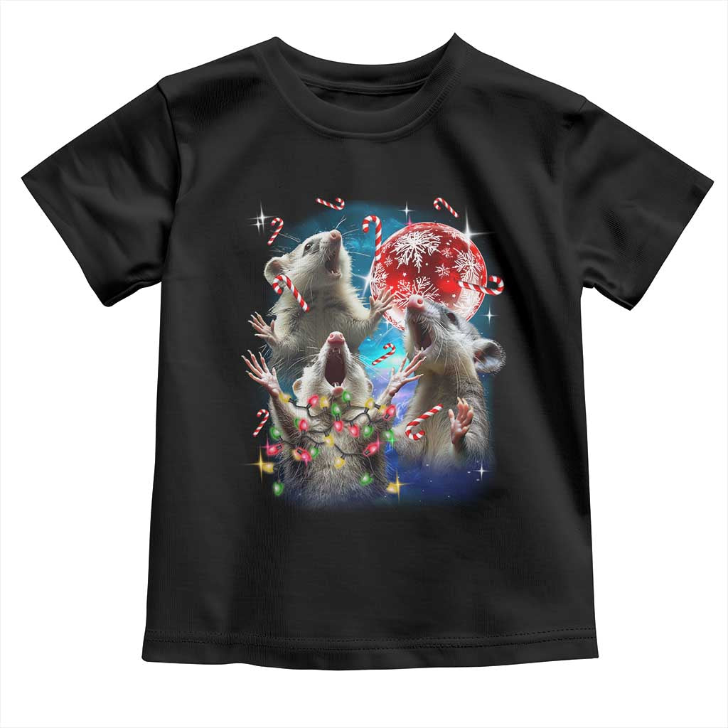 Possum Christmas Toddler T Shirt 3 Opossum Possum Funny Weird Cursed Meme TS10 Black Print Your Wear