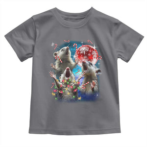 Possum Christmas Toddler T Shirt 3 Opossum Possum Funny Weird Cursed Meme TS10 Charcoal Print Your Wear
