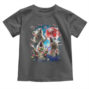Possum Christmas Toddler T Shirt 3 Opossum Possum Funny Weird Cursed Meme TS10 Dark Heather Print Your Wear