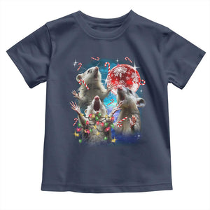 Possum Christmas Toddler T Shirt 3 Opossum Possum Funny Weird Cursed Meme TS10 Navy Print Your Wear