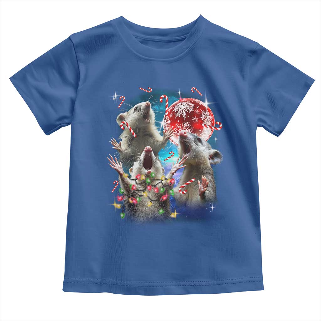 Possum Christmas Toddler T Shirt 3 Opossum Possum Funny Weird Cursed Meme TS10 Royal Blue Print Your Wear