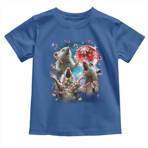 Possum Christmas Toddler T Shirt 3 Opossum Possum Funny Weird Cursed Meme TS10 Royal Blue Print Your Wear