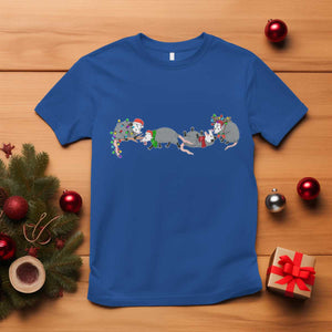 Opossum Christmas T Shirt Funny Wild Animals Xmas Lights TS10 Royal Blue Print Your Wear