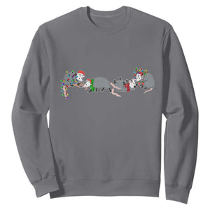 Opossum Christmas Sweatshirt Funny Wild Animals Xmas Lights TS10 Charcoal Print Your Wear
