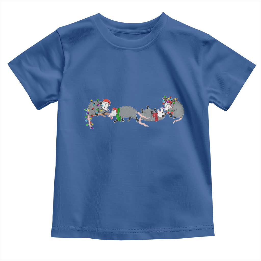 Opossum Christmas Toddler T Shirt Funny Wild Animals Xmas Lights TS10 Royal Blue Print Your Wear
