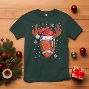 Christmas Football T Shirt For Men Boys Santa Sports Player TS10 Dark Forest Green Print Your Wear