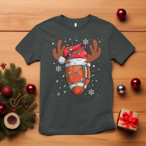 Christmas Football T Shirt For Men Boys Santa Sports Player TS10 Dark Heather Print Your Wear