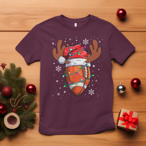 Christmas Football T Shirt For Men Boys Santa Sports Player TS10 Maroon Print Your Wear