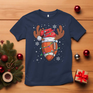 Christmas Football T Shirt For Men Boys Santa Sports Player TS10 Navy Print Your Wear