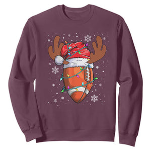 Christmas Football Sweatshirt For Men Boys Santa Sports Player TS10 Maroon Print Your Wear
