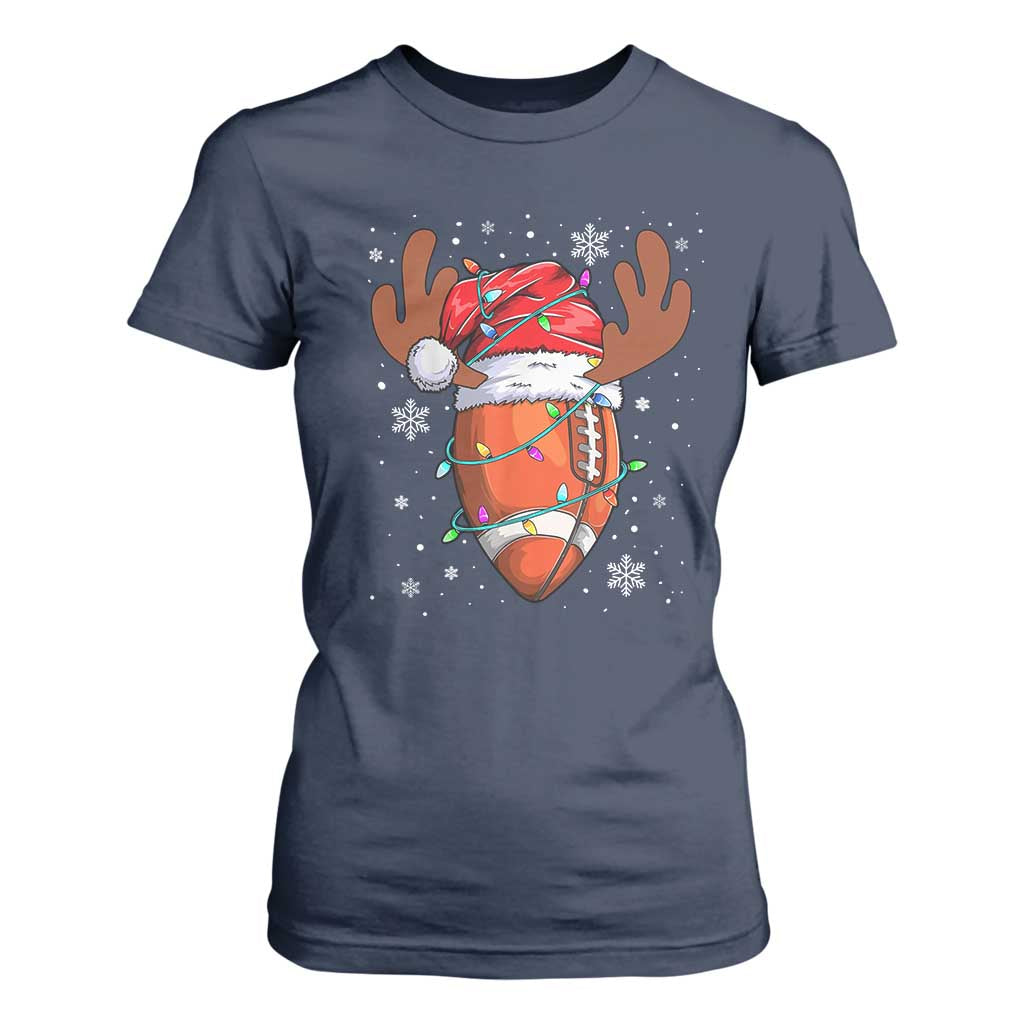 Christmas Football T Shirt For Women For Men Boys Santa Sports Player TS10 Navy Print Your Wear