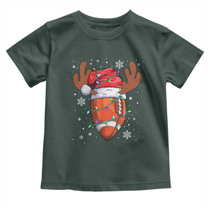 Christmas Football Toddler T Shirt For Men Boys Santa Sports Player TS10 Dark Forest Green Print Your Wear