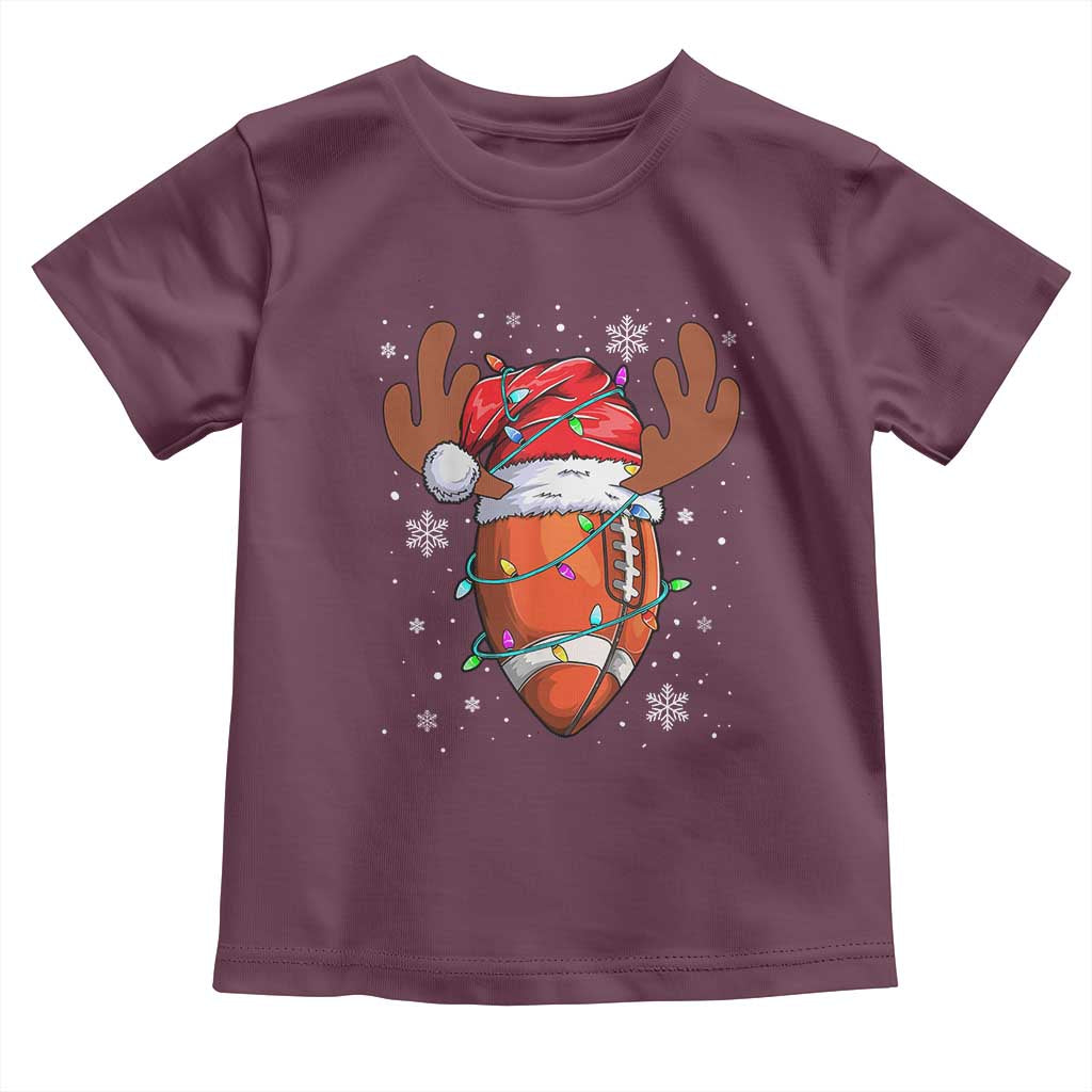 Christmas Football Toddler T Shirt For Men Boys Santa Sports Player TS10 Maroon Print Your Wear