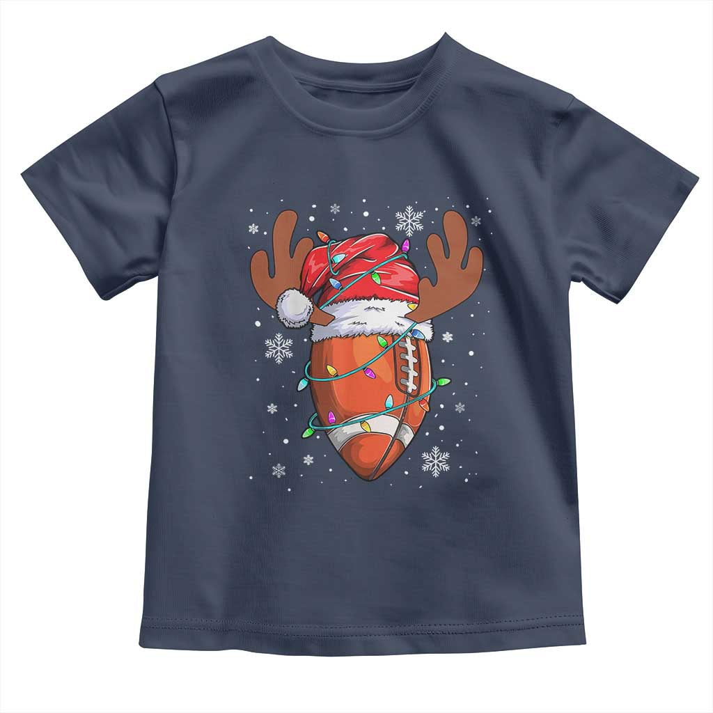 Christmas Football Toddler T Shirt For Men Boys Santa Sports Player TS10 Navy Print Your Wear