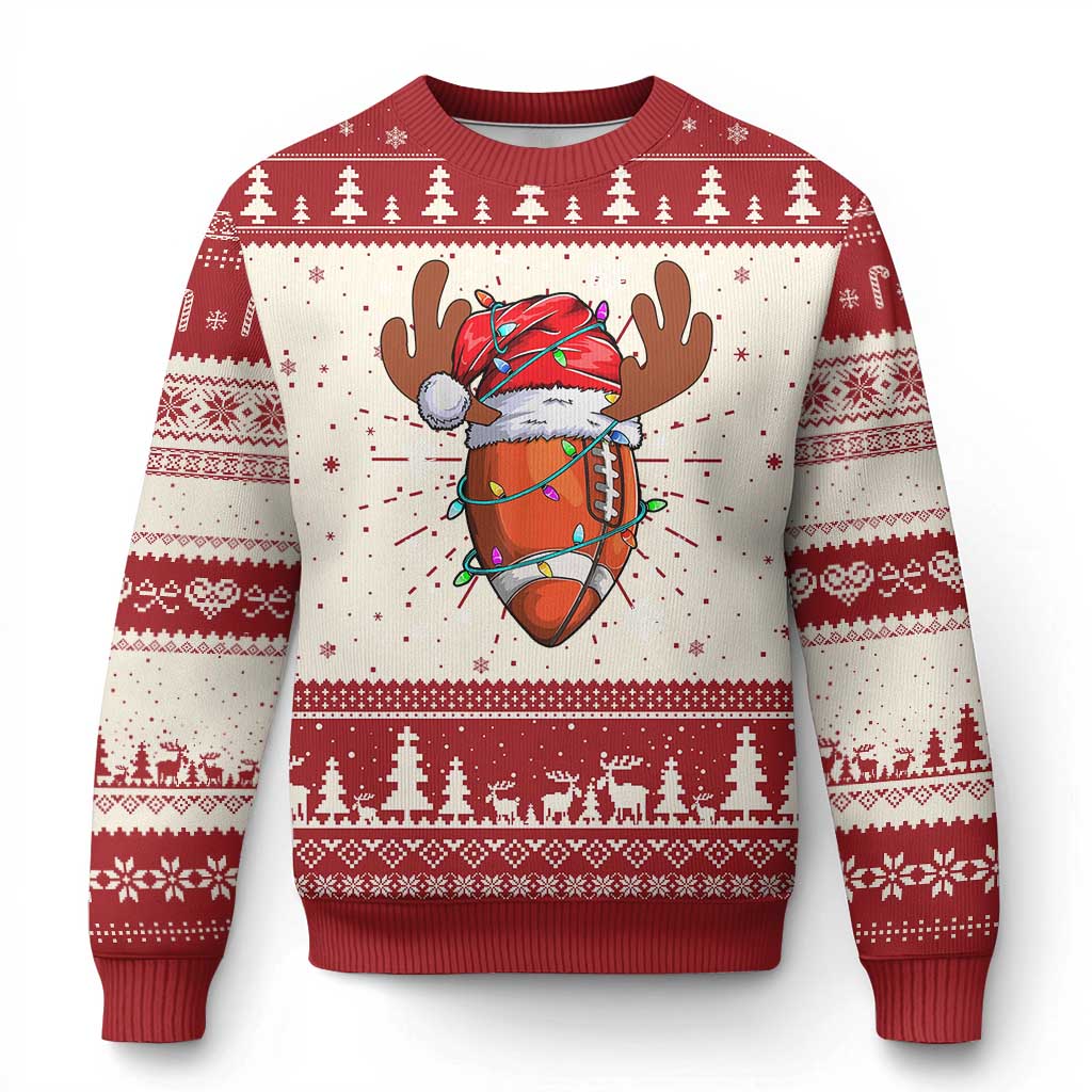 Xmas Football Ugly Christmas Sweater For Men Boys Santa Sports Player TS10 Red Print Your Wear