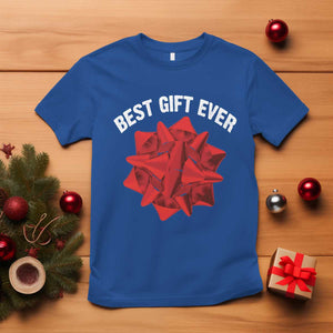 Christmas Present Costume T Shirt Best Gift Ever Red Bow TS10 Royal Blue Print Your Wear