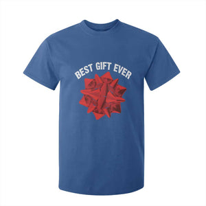 Christmas Present Costume T Shirt For Kid Best Gift Ever Red Bow TS10 Royal Blue Print Your Wear