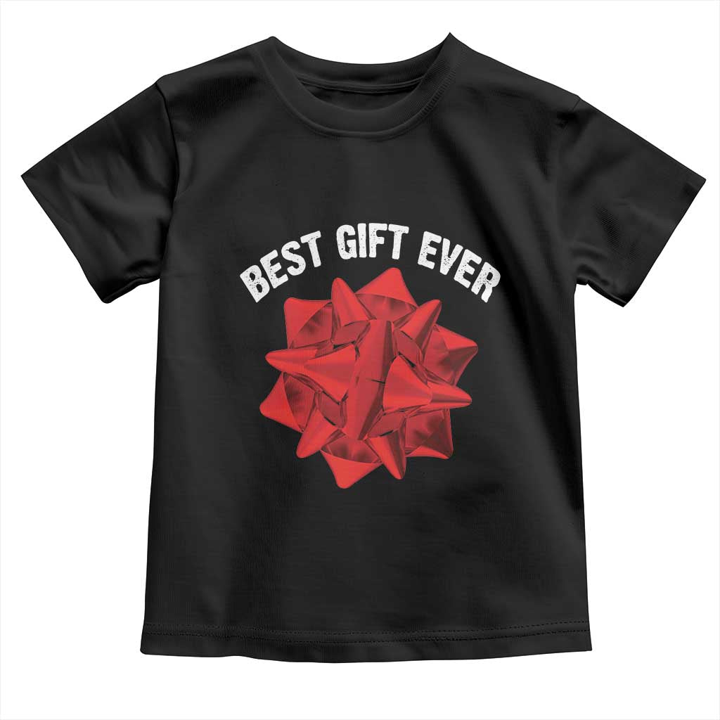 Christmas Present Costume Toddler T Shirt Best Gift Ever Red Bow TS10 Black Print Your Wear