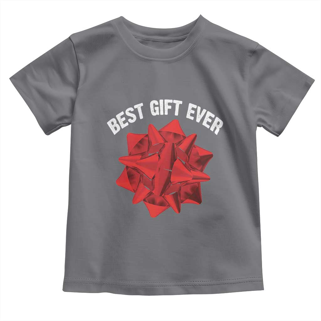 Christmas Present Costume Toddler T Shirt Best Gift Ever Red Bow TS10 Charcoal Print Your Wear