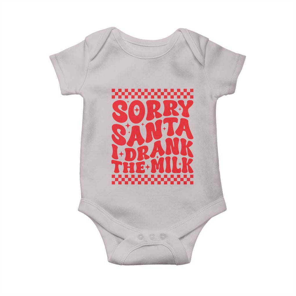 Christmas Baby Baby Onesie Sorry Santa I Drank The Milk Groovy TS10 Ice Gray Print Your Wear
