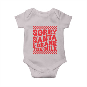 Christmas Baby Baby Onesie Sorry Santa I Drank The Milk Groovy TS10 Ice Gray Print Your Wear