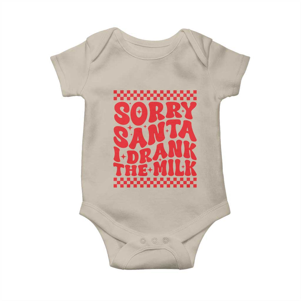 Christmas Baby Baby Onesie Sorry Santa I Drank The Milk Groovy TS10 Sand Print Your Wear