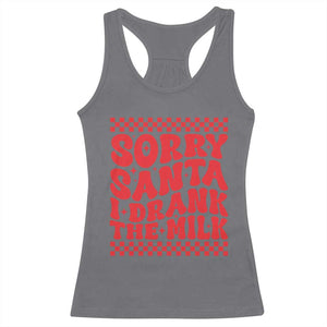 Christmas Baby Racerback Tank Top Sorry Santa I Drank The Milk Groovy TS10 Charcoal Print Your Wear