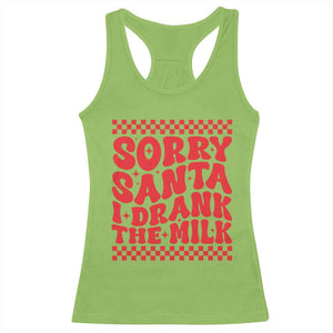 Christmas Baby Racerback Tank Top Sorry Santa I Drank The Milk Groovy TS10 Lime Print Your Wear