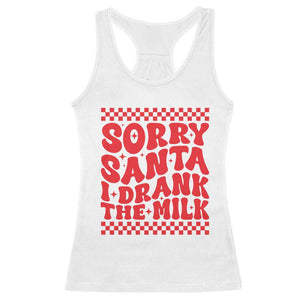 Christmas Baby Racerback Tank Top Sorry Santa I Drank The Milk Groovy TS10 White Print Your Wear