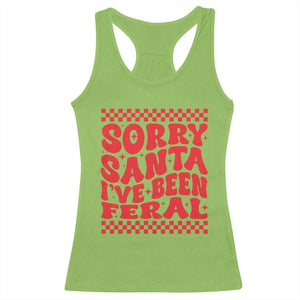 Christmas Baby Racerback Tank Top Sorry Santa I've Been Feral Toddler Kids TS10 Lime Print Your Wear