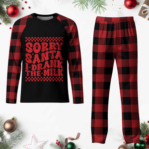 Baby Plaid Pajama Set Sorry Santa I Drank The Milk Groovy TS10 Buffalo Plaid Print Your Wear