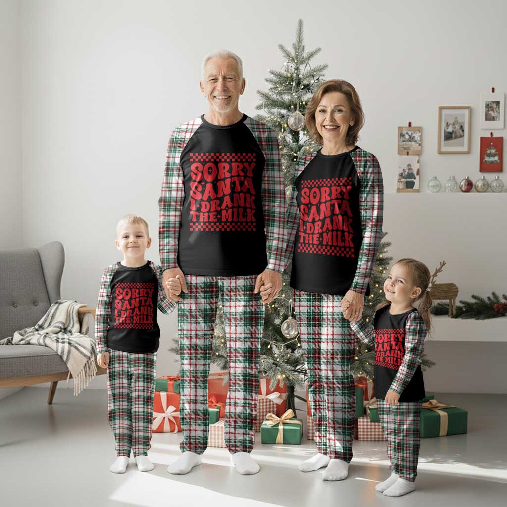 Baby Plaid Pajama Set Sorry Santa I Drank The Milk Groovy TS10 Christmas Plaid Print Your Wear