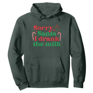 Christmas Baby Hoodie Funny Sorry Santa I Drank The Milk TS10 Dark Forest Green Print Your Wear