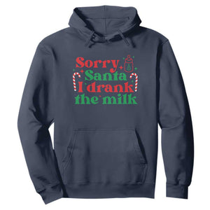 Christmas Baby Hoodie Funny Sorry Santa I Drank The Milk TS10 Navy Print Your Wear